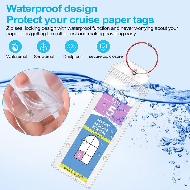 Maloun Cruise Luggage Tag Holder for Royal Caribbean Ships & Celebrity, 6Pack Clear Tags Cruise Travel Essentials for 2025-2026 - Image 4